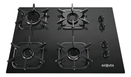 Anafe De Empotrar A Gas En Vidrio Negro Aenxv2742ng Enxuta