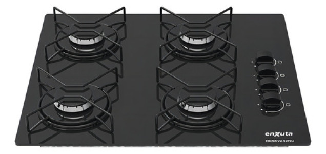 Anafe A Gas Aenxv242ng Enxuta Mesada De Vidrio Ehogar Color Negro