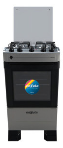 Cocina A Gas 4 Hornallas Enxuta Cenx27542t Grill Electrico Color Titanium