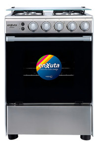 Cocina A Gas 4 Hornallas Enxuta Cenx9604i Inox Grill Superio Color Gris