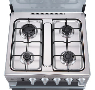 Cocina A Gas 4 Hornallas Enxuta Cenx9604i Inox Grill Superio Color Gris