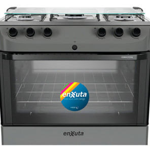 Cocina Supergas 5 Hornallas Negra Con Termocupla Enxuta Cenx27250ng
