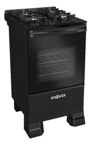 Cocina Supergas 4 Hornallas Negra, Mesada De Vidrio, Hierro