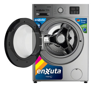 Lavarropas Inverter Smart 10,5 Kg Enxuta Lenxs01050t Carga Frontal Color Plateado