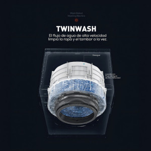 Lavasecarropas Enxuta Lsenx710570 Inverter 10.5kg Js Ltda Color Gris Oscuro