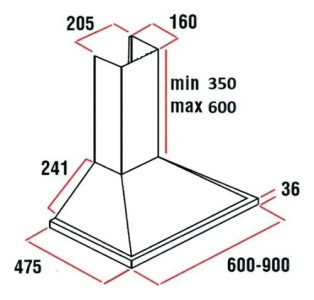 Campana Extractora Punktal Acero Inoxidable Con Luz Led