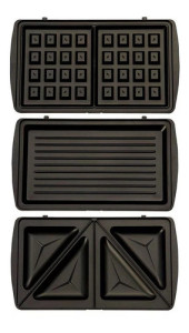 Sandwichera Doble Punktal Pk-cr44 3en1 800w Color Negro