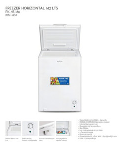 Freezer Horizontal Punktal Pk-hs186 142 Lt Eficiencia B Color Blanco