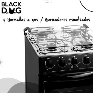 Cocina Punktal Pk-375c Multigas 4 Hornallas Negra Mate Color Negro Mate