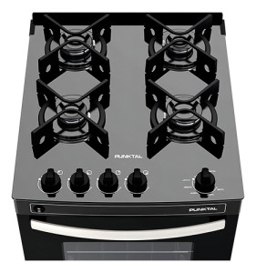 Cocina Toda Super Gas Punktal Mesada De Vidrio Color Negro Pk-gl4