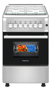 Cocina Combinada Punktal 4 Hornallas Gris Oscuro